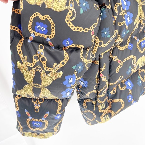 NEW Adidas OS Her Studio Down Puffer JACKET Coat Chains Leopard Floral Size L - Picture 6 of 13